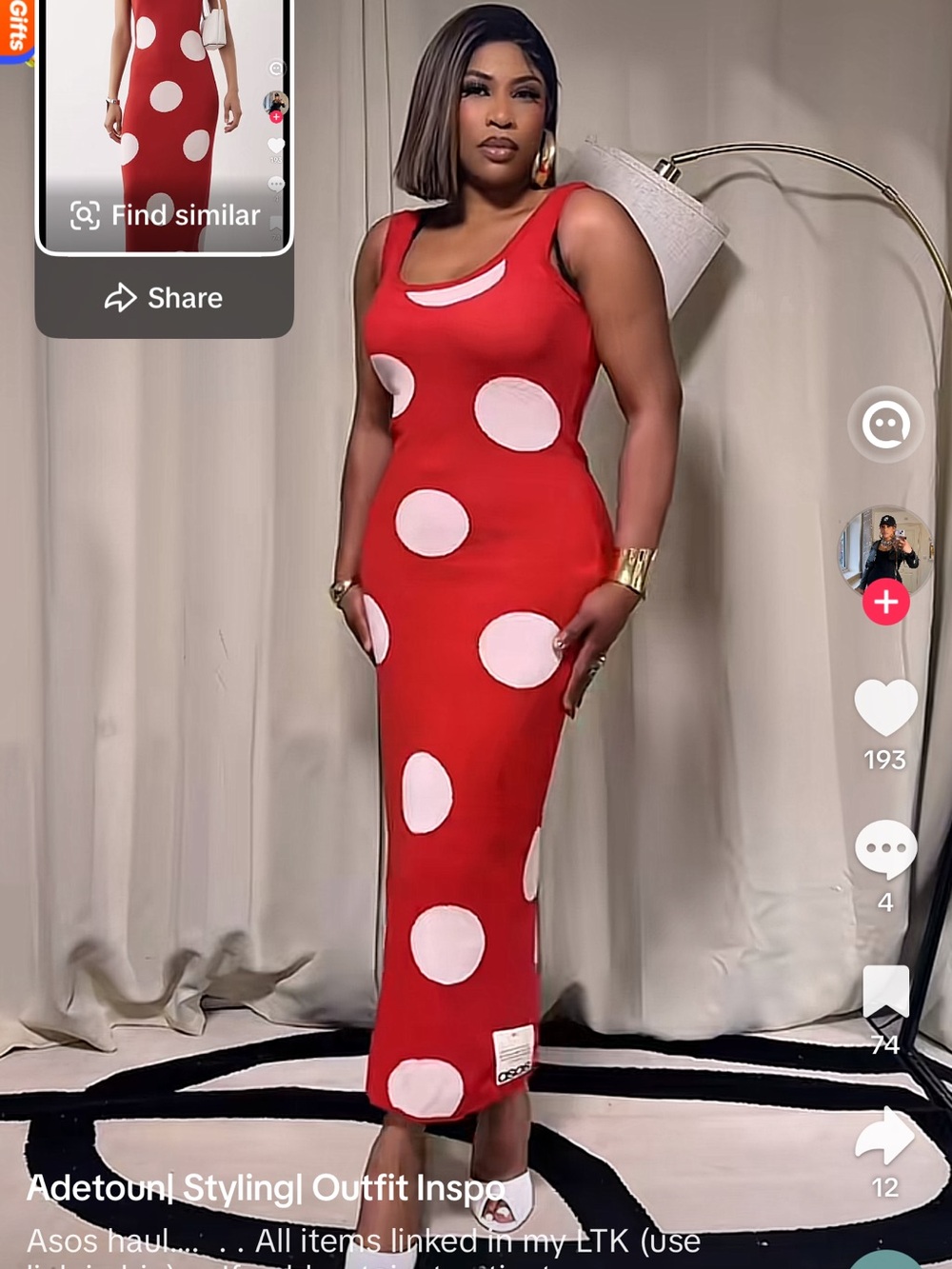 ASOS DESIGN knit maxi dress in red polka dot